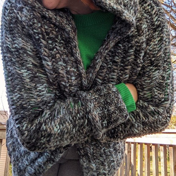 Anthropologie Hand Knit By Dollie Foehn Wool Cardigan - Picture 4 of 14